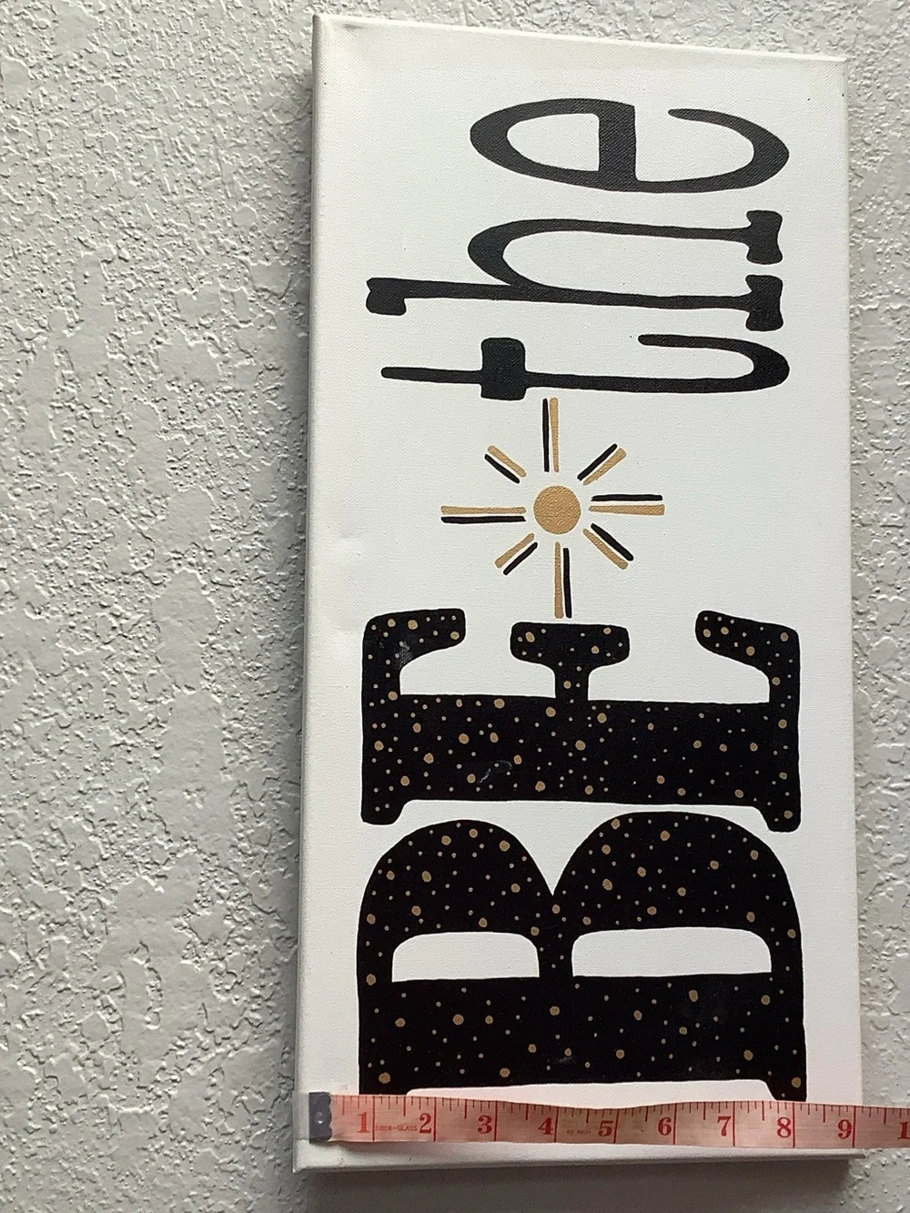 Be the Light Decorative Wall Canvas Set - White with Gold and Black